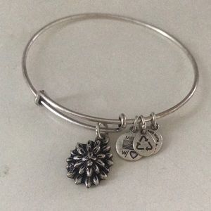 Alex and Ani Silver Flower charm bracelet